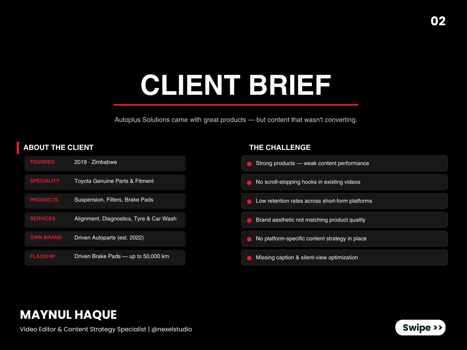 Autoplus × Driven Autoparts: Launching a Brake Pad Brand — slide 3 of 8